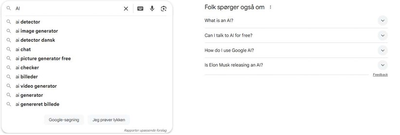 Google autosuggest AI